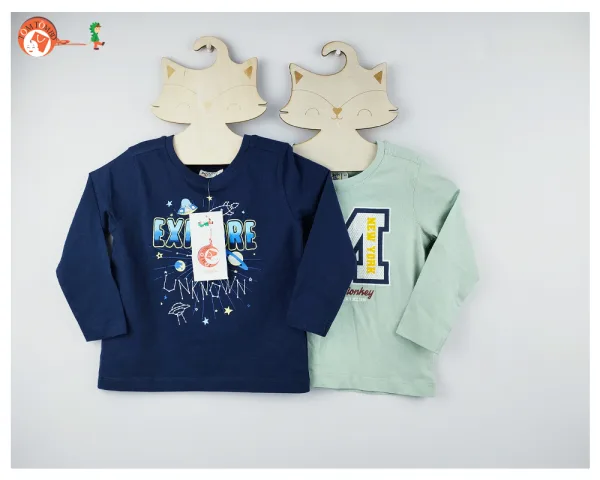 long sleeves boys winter printed t shirt